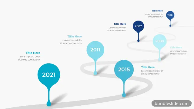 Roadmap PPT template with 6 items in teal, timeline, milestones - editable PowerPoint slide