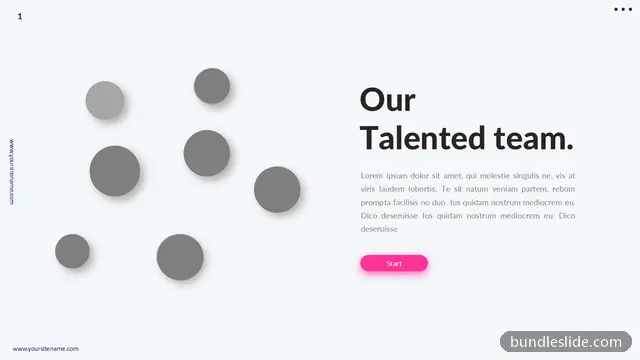 Team & About Us PPT template in light blue, team introduction, title slide - editable PowerPoint slide