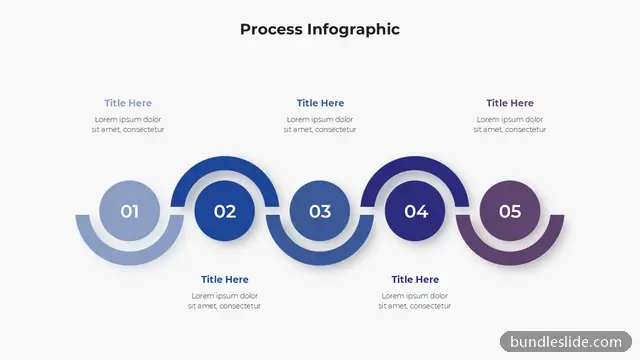 5 Step Timeline PPT template with 5 items in blue, 5-step process, numbered circles - editable PowerPoint slide