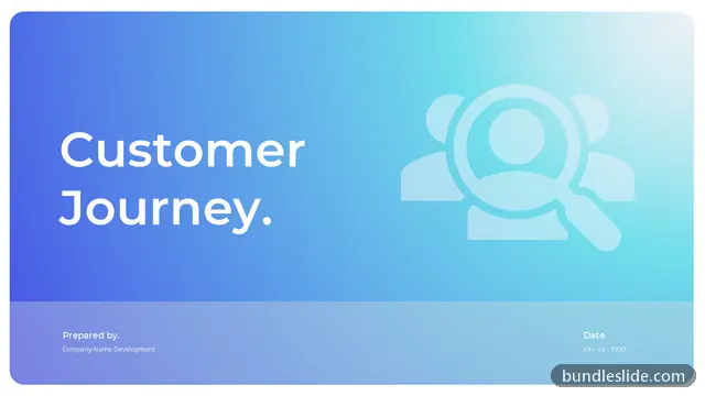 Customer Journey PPT template in blue, title slide, customer journey - editable PowerPoint slide