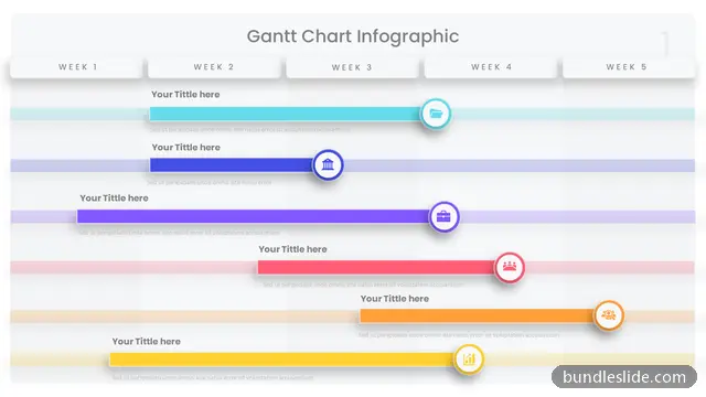 Roadmap PPT template with 6 items in cyan, gantt chart, project timeline - editable PowerPoint slide