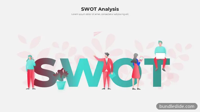 SWOT Analysis PPT template in teal, SWOT, title slide - editable PowerPoint slide