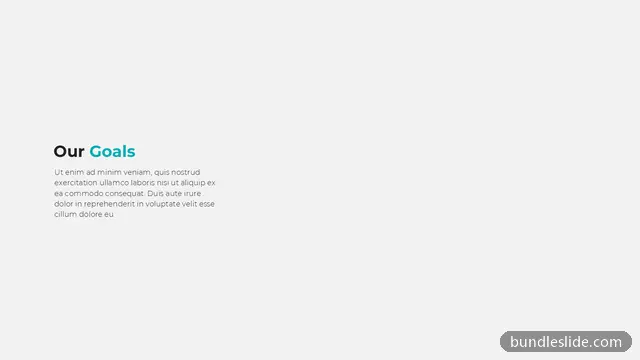 Business Plan PPT template in white, section header, goals - editable PowerPoint slide