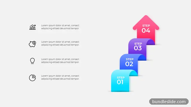 4 Step Roadmap PPT template with 4 items in cyan, 4 steps, arrow - editable PowerPoint slide