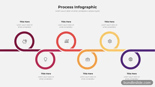 7 Step Process PPT template with 7 items in maroon, process infographic, timeline flow - editable PowerPoint slide