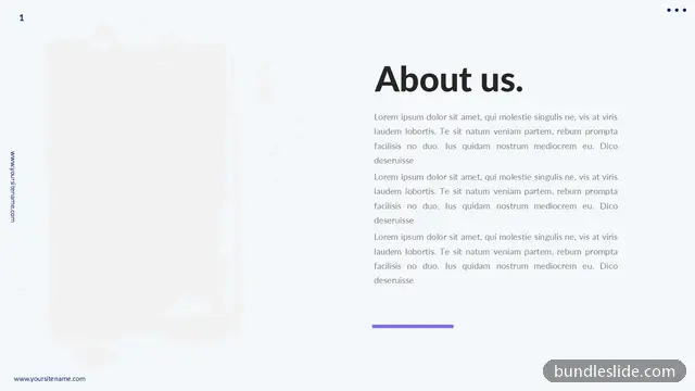 Team & About Us PPT template with 3 items in light gray, about us, minimal - editable PowerPoint slide