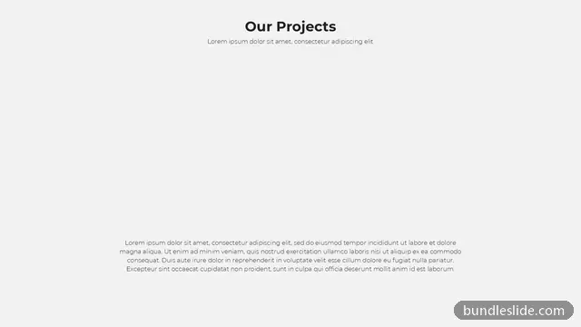 Business Plan PPT template in white, projects, title - editable PowerPoint slide