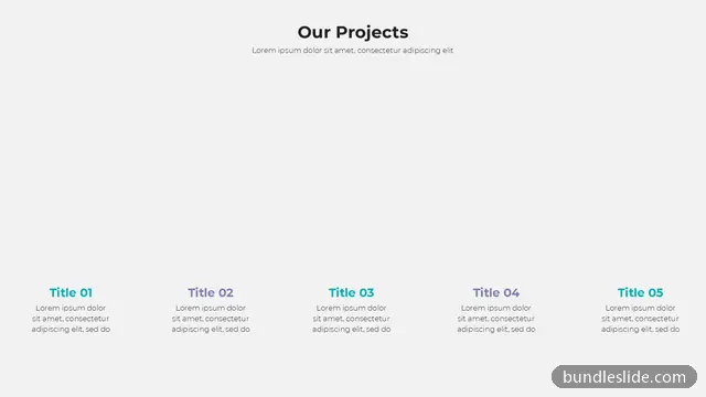 Business Plan PPT template with 5 items in white, five columns, titles - editable PowerPoint slide