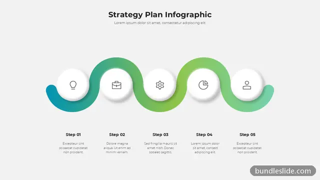 5 Step Roadmap PPT template with 5 items in teal, strategy plan, 5 steps - editable PowerPoint slide