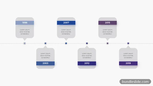 6 Step Roadmap PPT template with 6 items in gray, timeline, milestones - editable PowerPoint slide