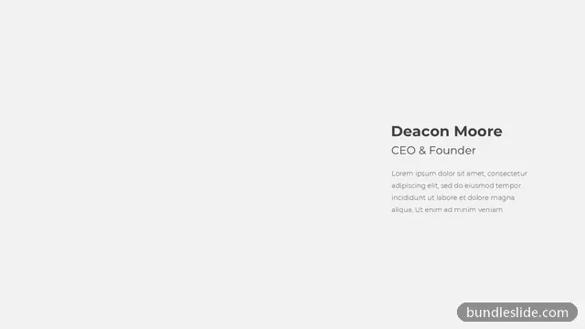 Team & About Us PPT template in gray, team member, CEO profile - editable PowerPoint slide