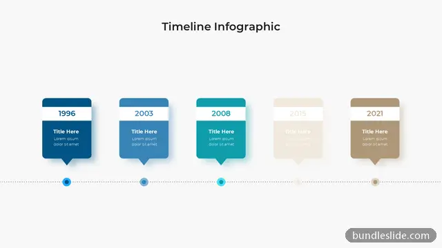 5 Step Roadmap PPT template with 5 items in navy blue, timeline, milestones - editable PowerPoint slide