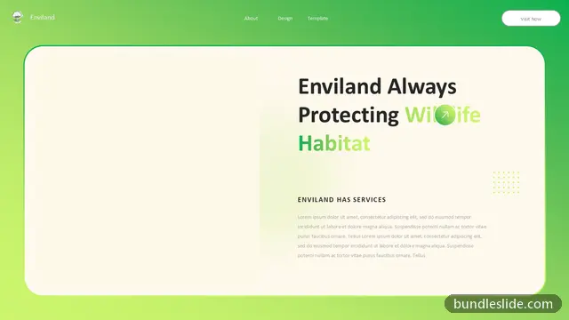 Environment & Ecology PPT template in green, wildlife, habitat - editable PowerPoint slide