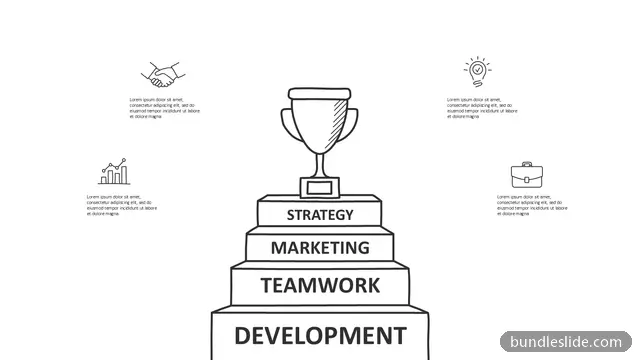 4 Level Pyramid PPT template with 4 items in white, doodle style, hand-drawn - editable PowerPoint slide