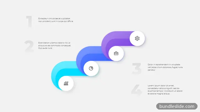 4 Step Roadmap PPT template with 4 items in cyan, 4-step process, zigzag arrows - editable PowerPoint slide