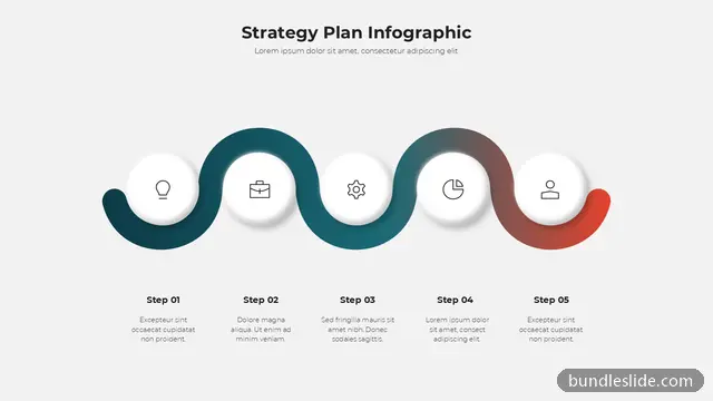 5 Step Roadmap PPT template with 5 items in teal, strategy plan, 5 steps - editable PowerPoint slide