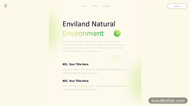 Environment & Ecology PPT template with 2 items in cream, nature, environment - editable PowerPoint slide