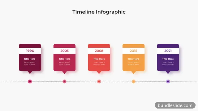 5 Step Roadmap PPT template with 5 items in maroon, timeline, milestones - editable PowerPoint slide