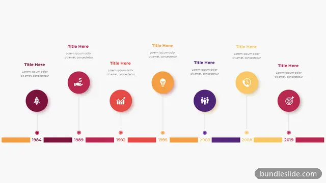 7 Step Roadmap PPT template with 7 items in maroon, timeline, milestones - editable PowerPoint slide