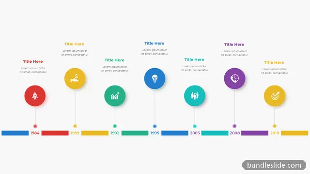 7 Step Roadmap PPT template with 7 items in red, timeline, milestones - editable PowerPoint slide