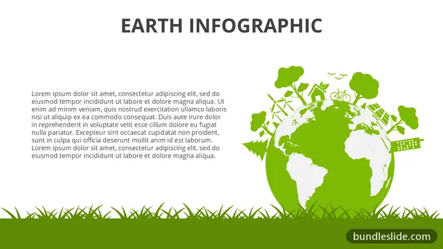 Environment & Ecology PPT template in green, earth, ecology - editable PowerPoint slide