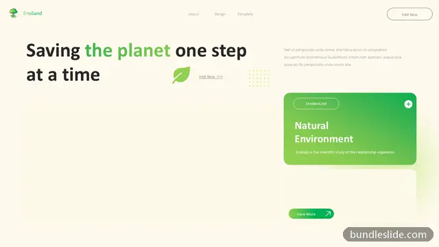 Environment & Ecology PPT template in green, environment, nature - editable PowerPoint slide