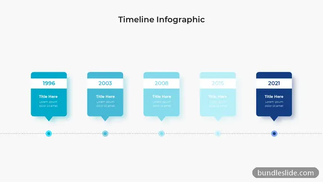 5 Step Roadmap PPT template with 5 items in teal, timeline, milestones - editable PowerPoint slide