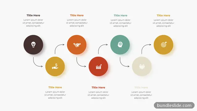 8 Step Timeline PPT template with 8 items in dark brown, zigzag process, 8 steps - editable PowerPoint slide
