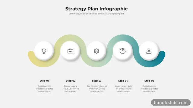 5 Step Roadmap PPT template with 5 items in yellow, strategy plan, 5 steps - editable PowerPoint slide