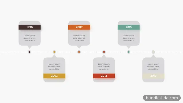 6 Step Roadmap PPT template with 6 items in dark brown, timeline, milestones - editable PowerPoint slide