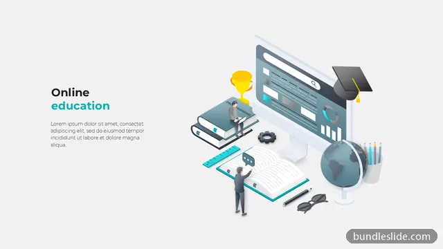 Environment & Ecology PPT template in teal, online education, e-learning - editable PowerPoint slide