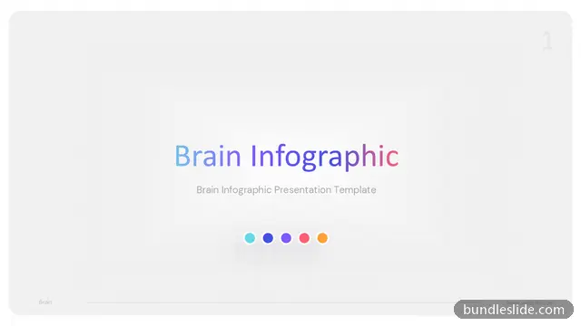Healthcare PPT template in white, title slide, brain infographic - editable PowerPoint slide