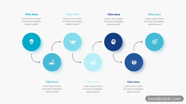 8 Step Timeline PPT template with 8 items in blue, 8 steps, zigzag layout - editable PowerPoint slide