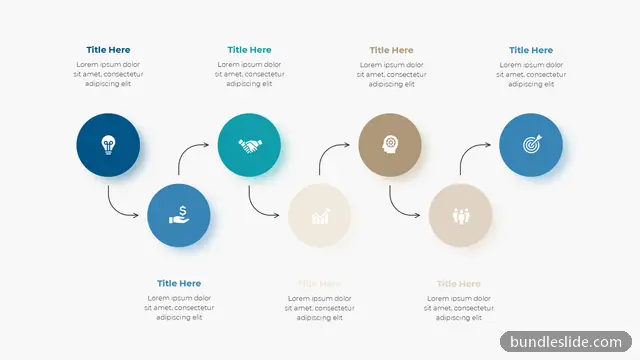 8 Step Timeline PPT template with 8 items in navy blue, 8-step process, circular icons - editable PowerPoint slide