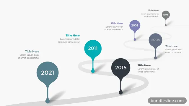 7 Step Roadmap PPT template with 7 items in teal, timeline, milestones - editable PowerPoint slide