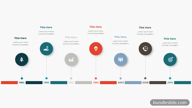 7 Step Roadmap PPT template with 7 items in dark teal, timeline, milestones - editable PowerPoint slide