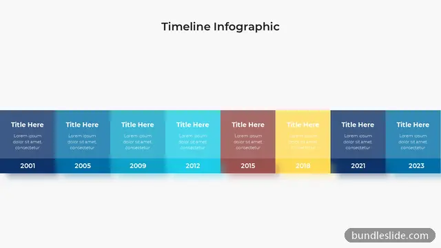 8 Step Timeline PPT template with 8 items in navy blue, timeline, milestones - editable PowerPoint slide