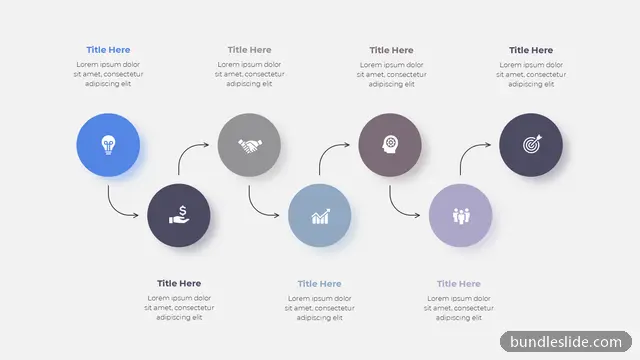 8 Step Timeline PPT template with 8 items in blue, 8-step process, zigzag layout - editable PowerPoint slide