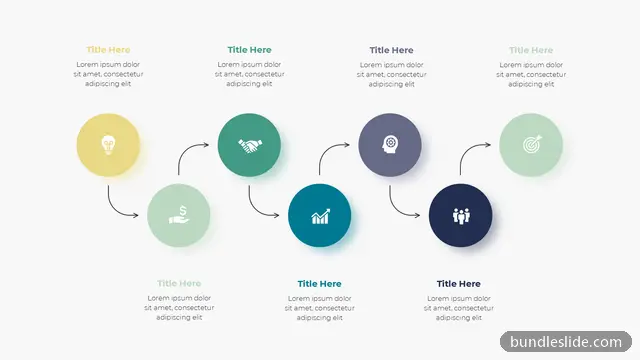 8 Step Timeline PPT template with 8 items in yellow, zigzag process, 8 steps - editable PowerPoint slide