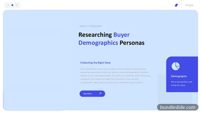 Buyer Persona PPT template in light blue, buyer persona, demographics - editable PowerPoint slide